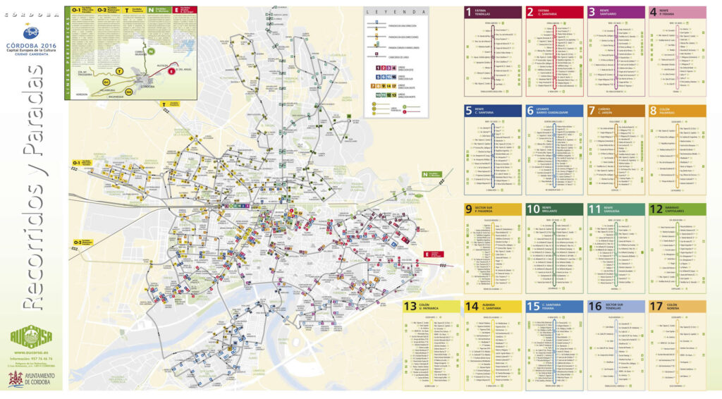 Mapa de Autobuses Urbanos de Córdoba