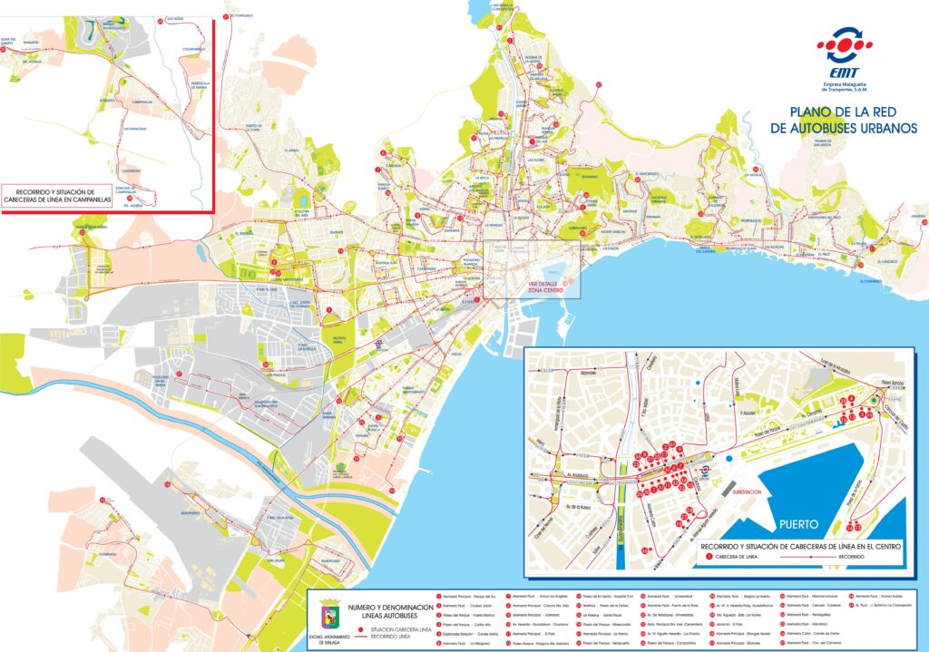Mapa de Autobuses Urbanos de Málaga