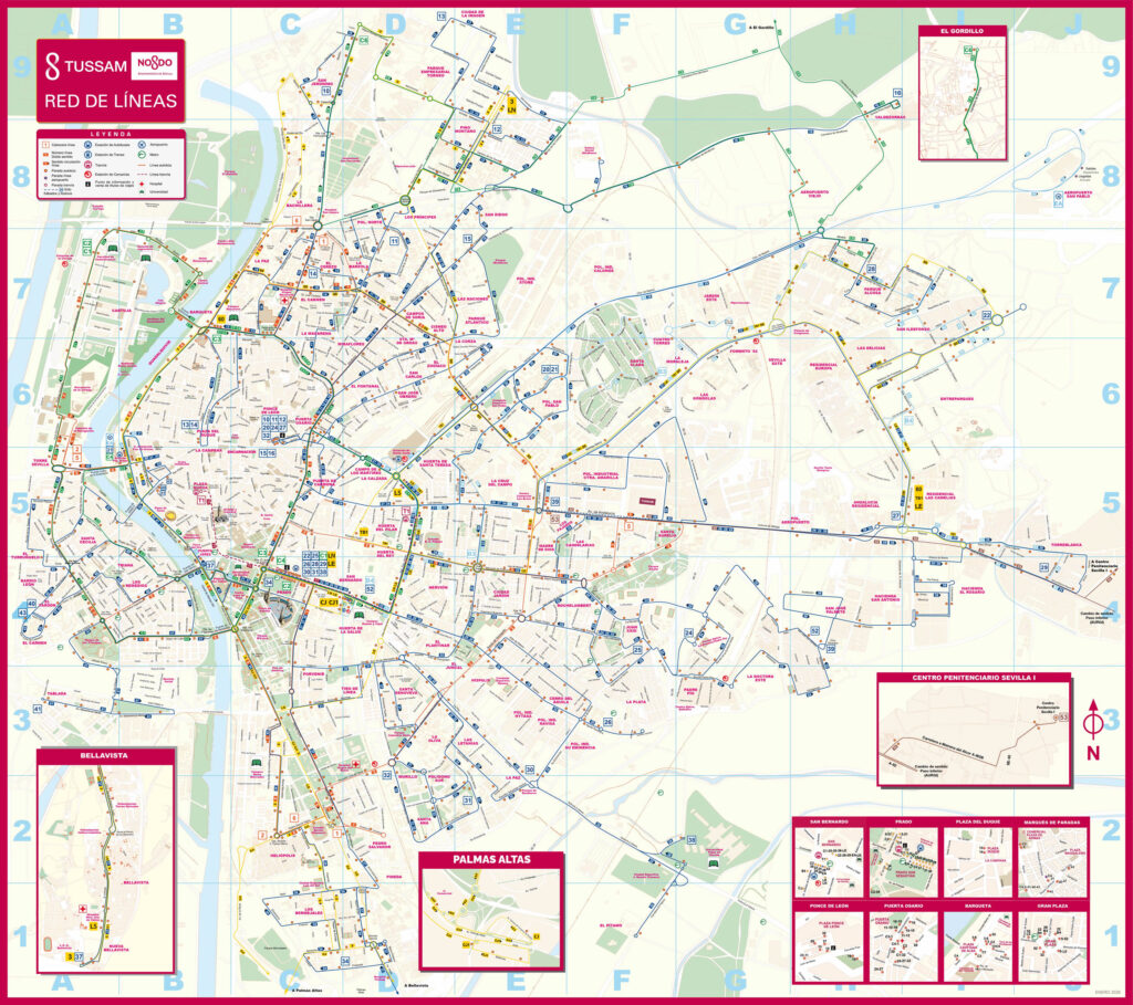 Mapa de Autobuses Urbanos de Sevilla